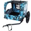 Outdoor Heavy Duty Collapsible Pet Bike Trailer with 16-Inch All-Terrain Wheels & Universal Hitch – Foldable Dog/Cargo Carrier Cart for Bicycles, blue