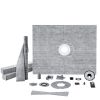 VEVOR Shower Curb Kit, 60"x48" Shower Pan Kit with 2" ABS Central Flange, Waterproof Membrane, Stainless Steel Grate and Joint Sealant