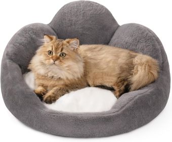 MEWOOFUN Cat Bed And Small Dog Bed, Fluffy Dog Bed Washable Cat Couch Bed, Cute Cat Bed For Indoor Cats, Flower Cat Sofa Bed With Non Slip Bottom, Pet