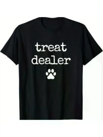 Dog Lovers' Exclusive "Dog Food Dealer" Humorous Cotton T-Shirt - The Perfect Gift for Men, Dad, Husband (Color: Black, size: M)