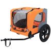 Outdoor Heavy Duty Collapsible Pet Bike Trailer with 16-Inch All-Terrain Wheels & Universal Hitch – Foldable Dog/Cargo Carrier Cart for Bicycles